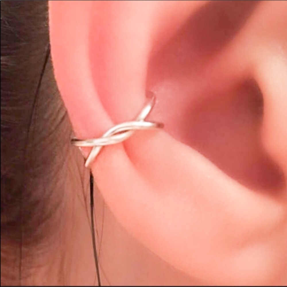 ✔︎𝗳𝗶𝗿𝗺✔︎ 3 x double twist ear cuff clip on fake conch cartilage earring